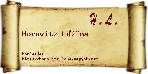 Horovitz Léna névjegykártya